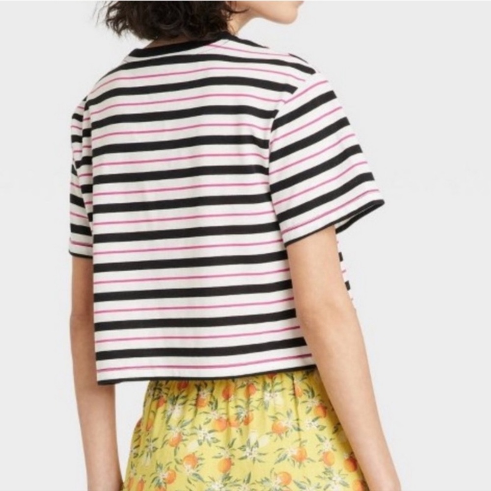 Sanrio Pochacco Striped Crop Tee - Picture 3 of 5